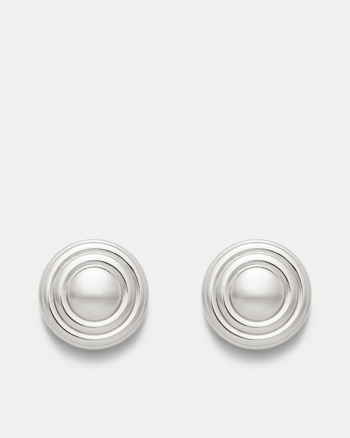 Groove That Soothes Oversized Stud Earrings - Silver