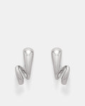 The Podium Twist Hoop Earrings - Silver