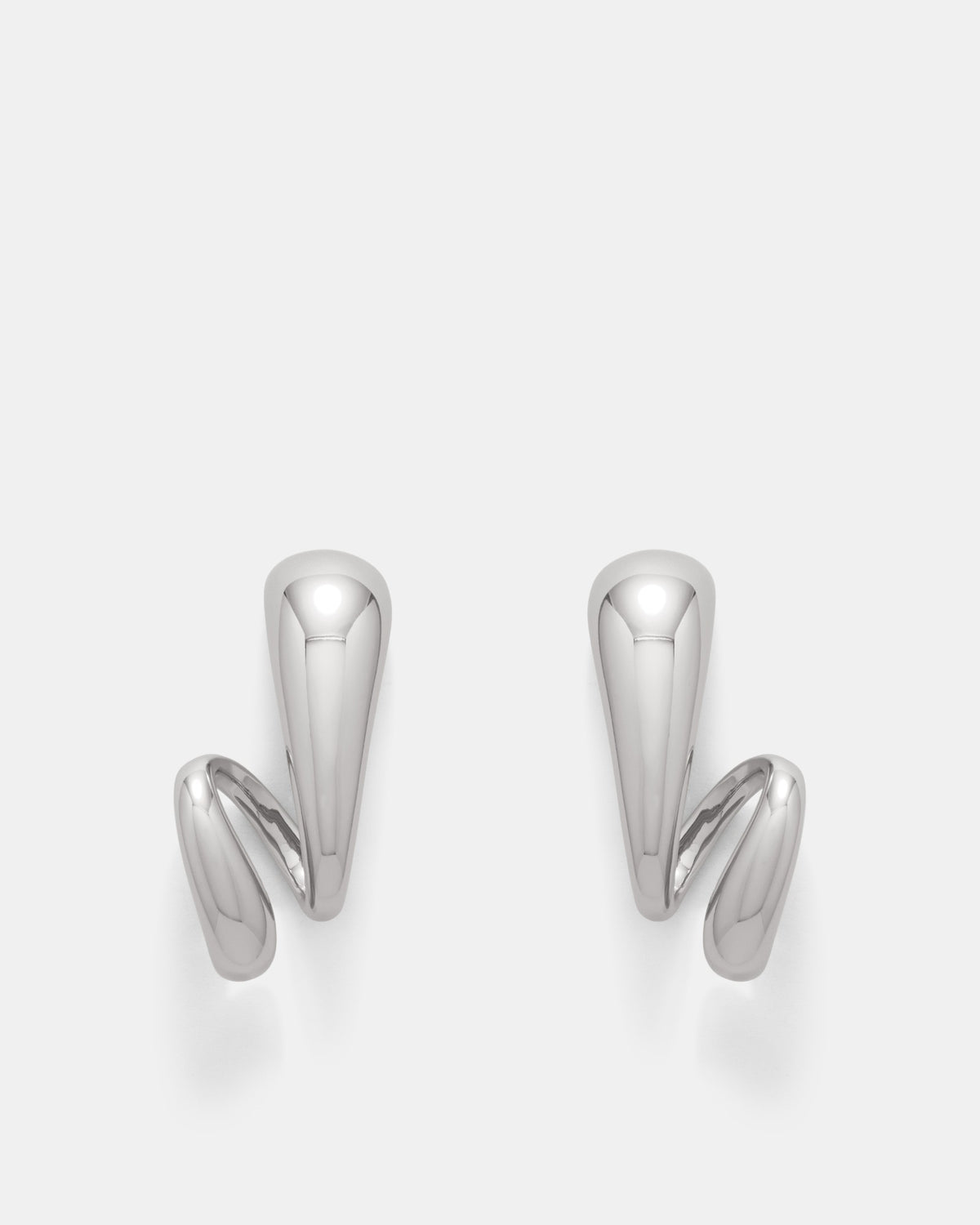 The Podium Twist Hoop Earrings - Silver