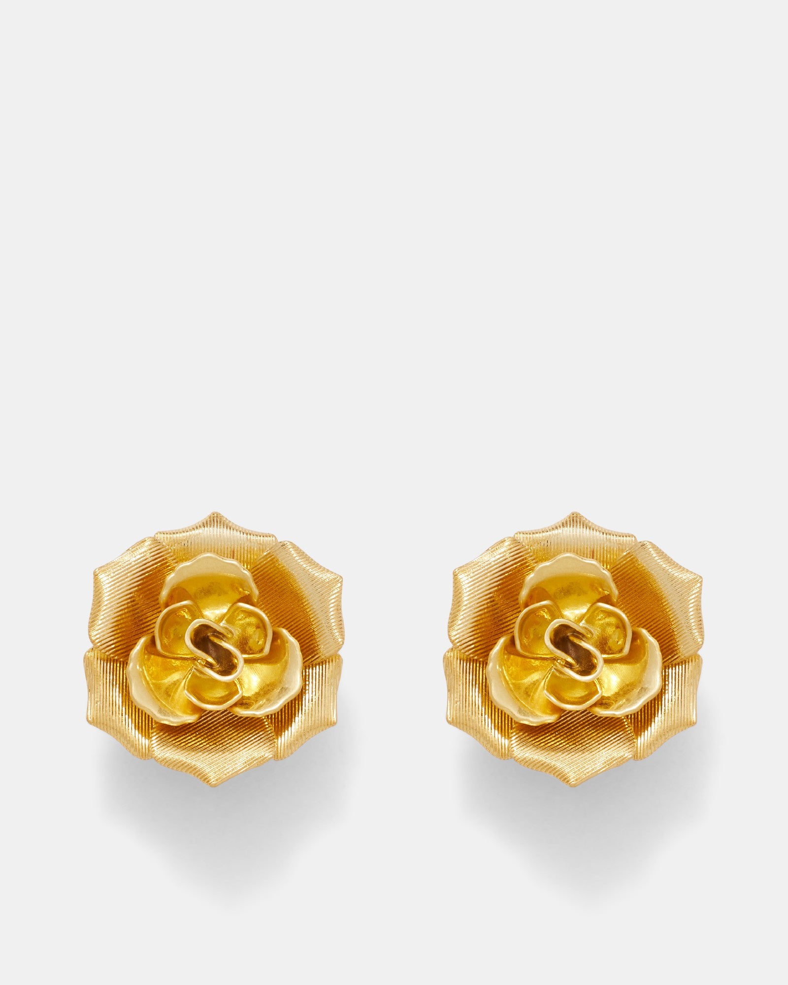 La Vie En Rose Oversized Clip On Earrings - Gold