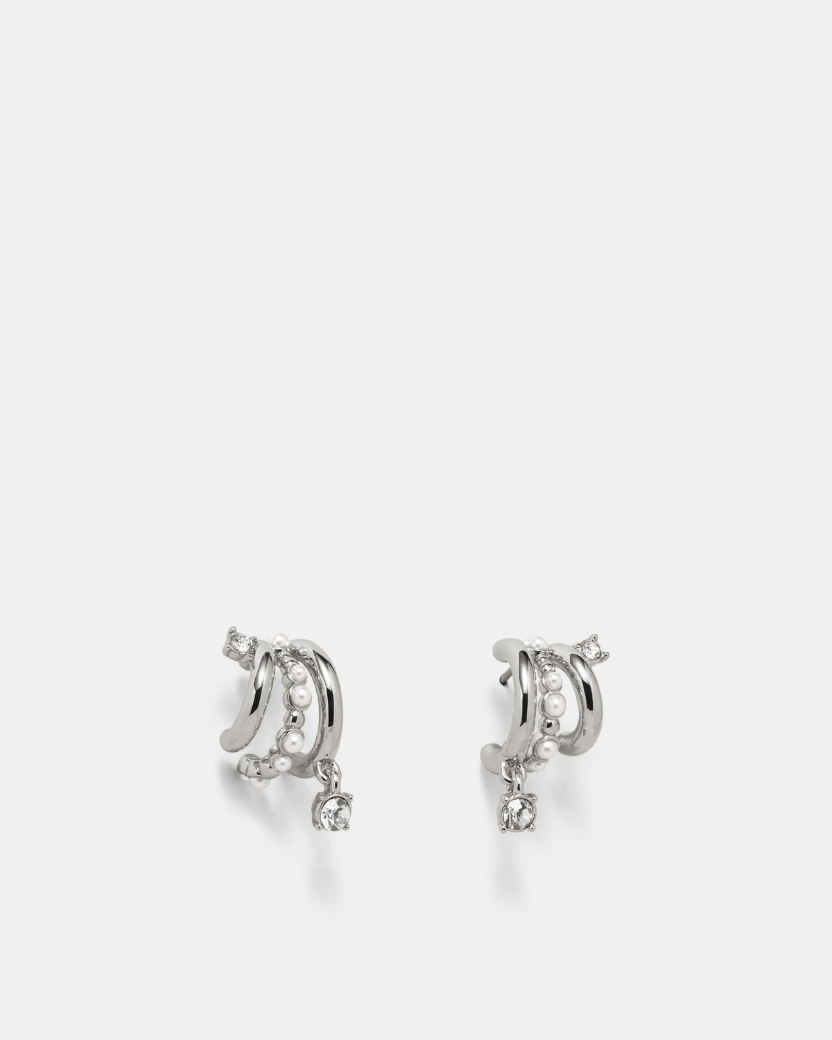 Illusion Hoop Earrings - Silver