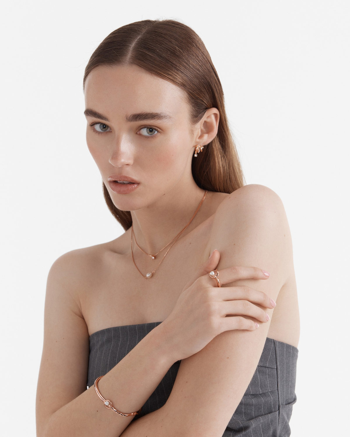 Illusion Hoop Earrings - Rose Gold
