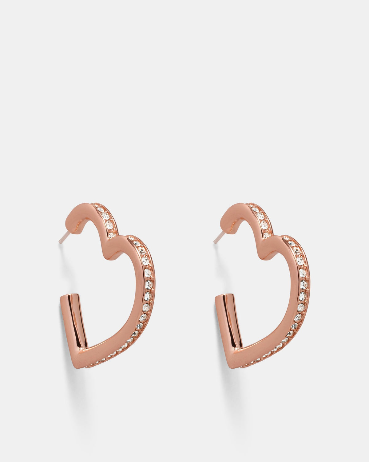 Passionate Heart Hoop Earrings - Rose Gold