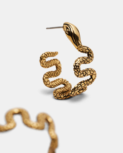 Rock Royalty Hoop Earrings - Gold