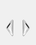 Facette Oversized Stud Earrings - Silver