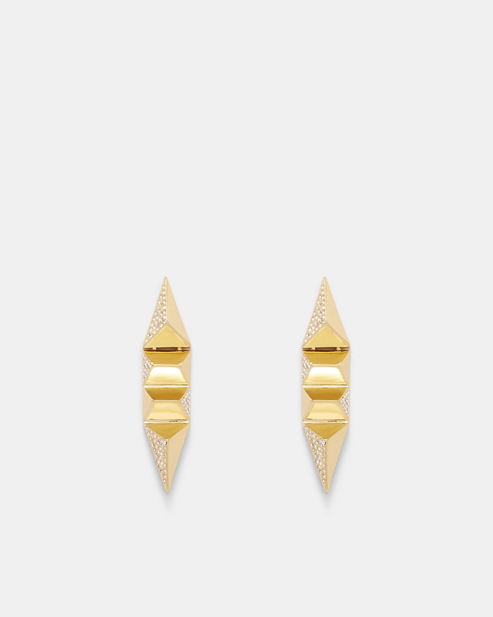 Slay To The Rhythm Pave Drop Earrings - Gold