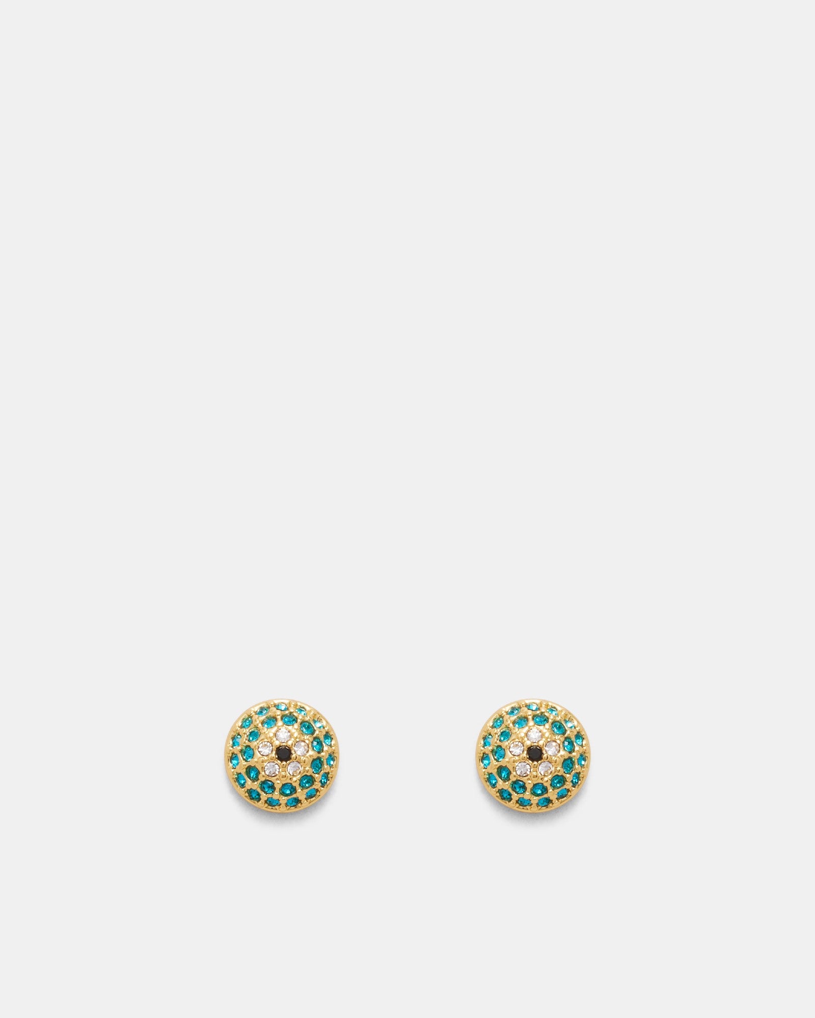 Disco Pave Stud Earrings - Poolside