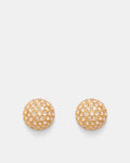 Disco Pave Large Stud Earrings - Gold