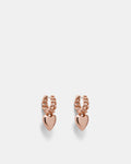Chain Of Hearts Hoop Earrings - Rose Gold