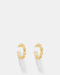 Retro Revival Large Bamboo Hoop Earrings - Gold