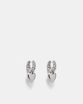 Chain Of Hearts Hoop Earrings - Silver
