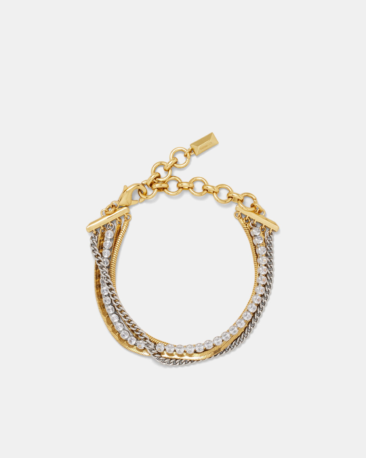 I Can Boogie Multi Chain & Crystal Bracelet - Silver Gold