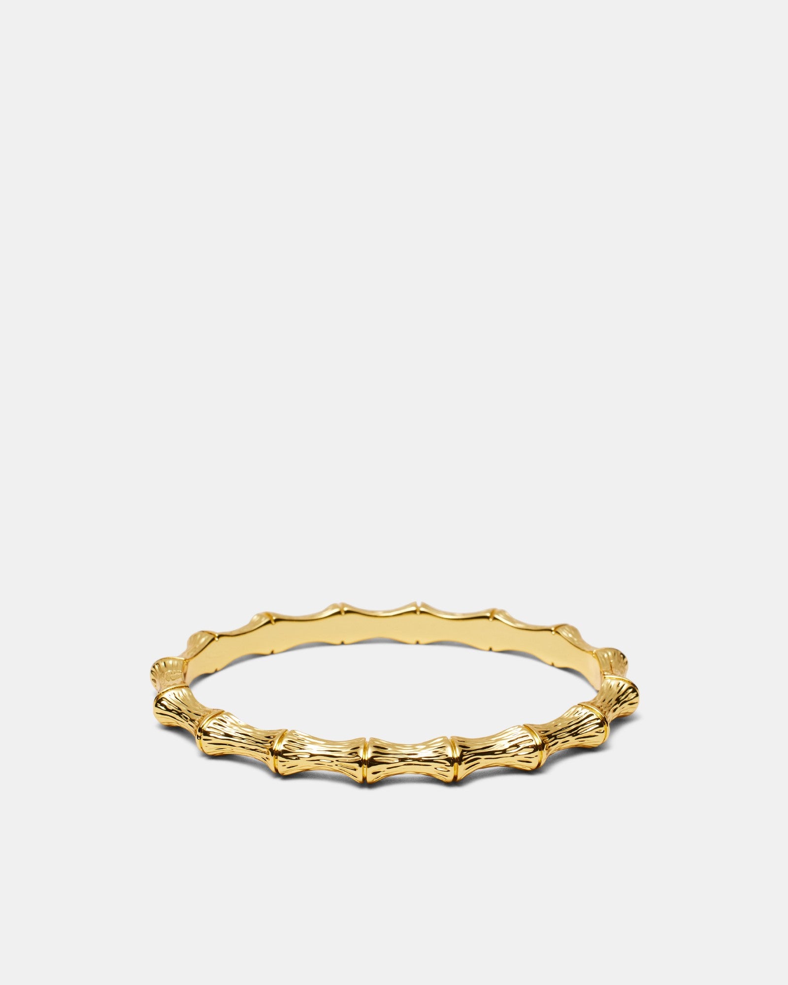 Retro Revival Hinged Bamboo Bangle - Gold