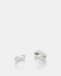 Love To Love You Crystal Ear Cuff Set - Silver