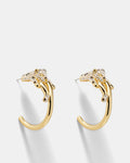 Some Hot Stuff Pave Jaguar Hoop Earrings - Gold