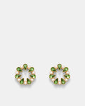 Pull Up To The Bumper Crystal Stud Earrings - Lime Sorbet