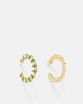 Pull Up To The Bumper Crystal Hoop Earrings - Lime Sorbet