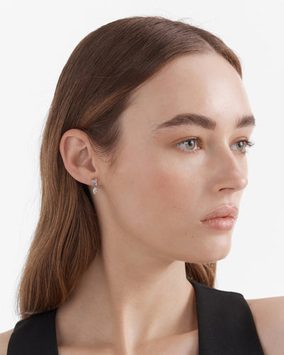 Enchantment Crystal Drop Stud Earrings - Rose Gold
