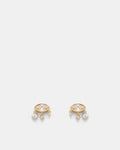Nazar Crystal Stud Earrings - Gold