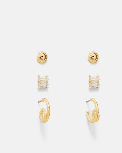 Stardom Earrings Trio Set - Gold