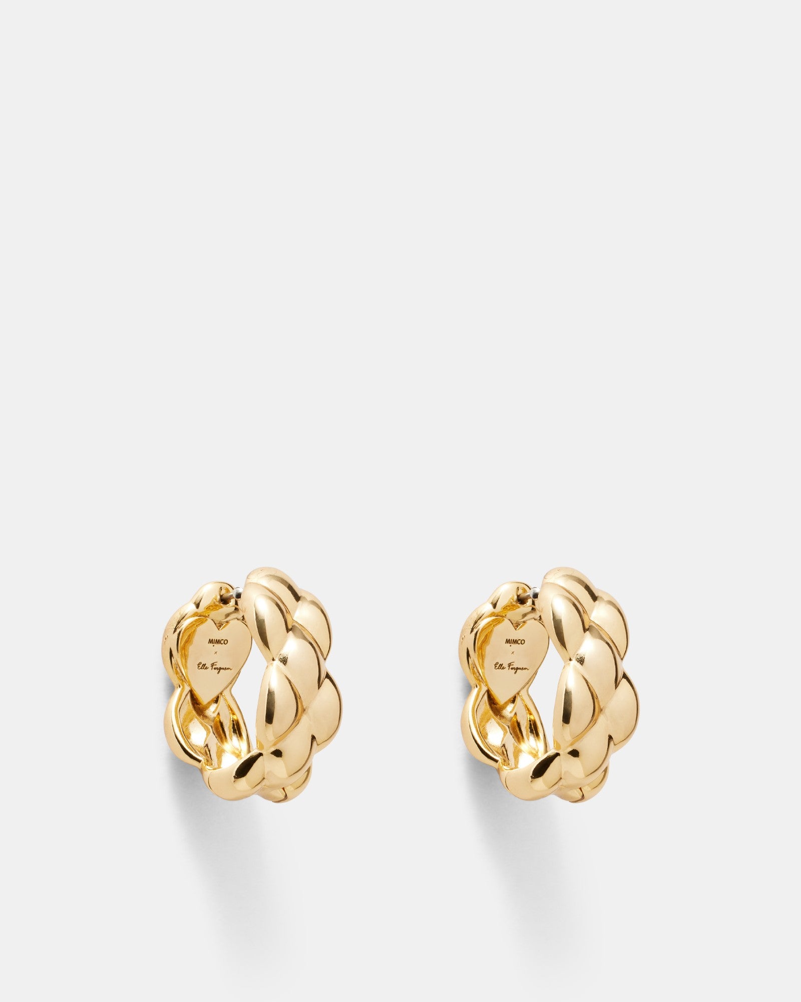 Paris Quilted Hoop Earrings - Vintage Gold