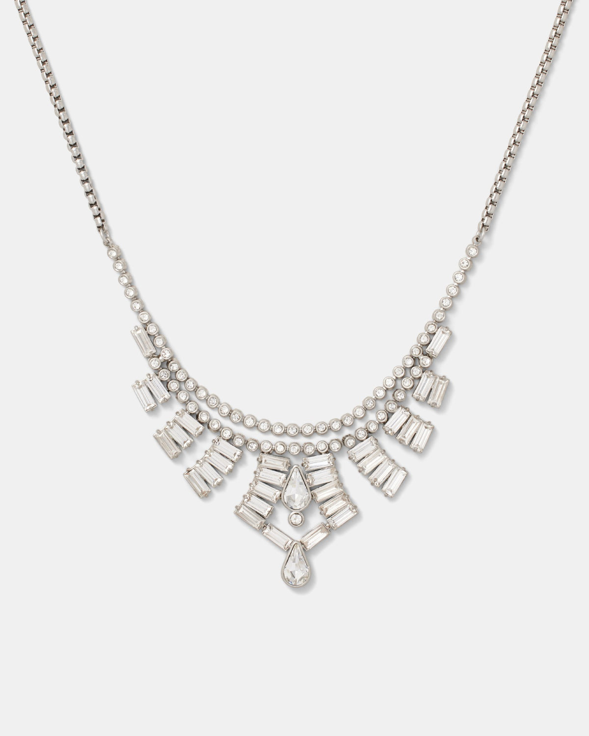 Los Angeles Crystal Choker Necklace - Silver