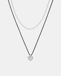 Freehearted Cord Necklace Set - Silver