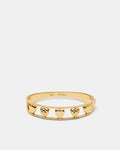 Paris Heart Hinged Bangle - Vintage Gold
