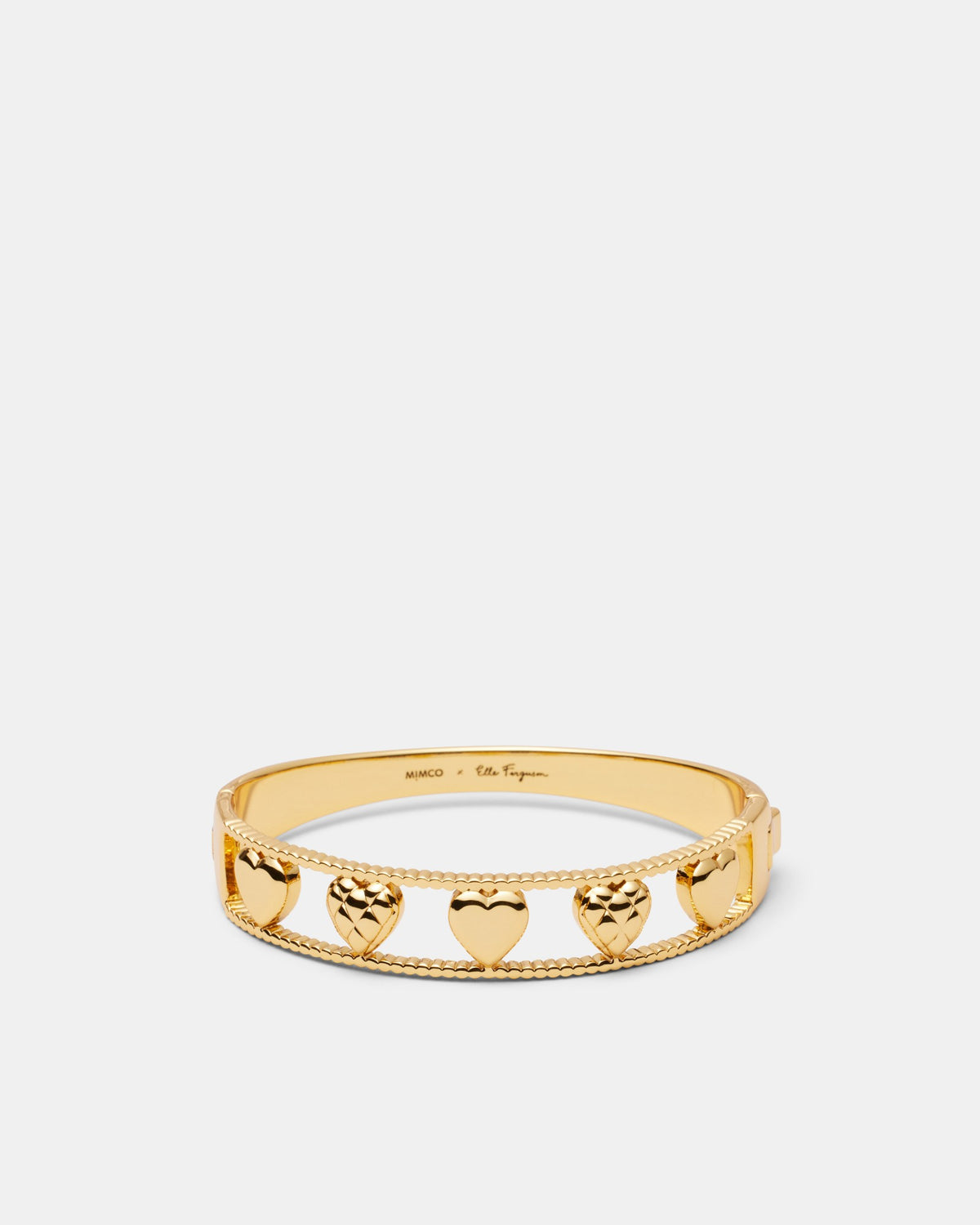 Paris Heart Hinged Bangle - Vintage Gold