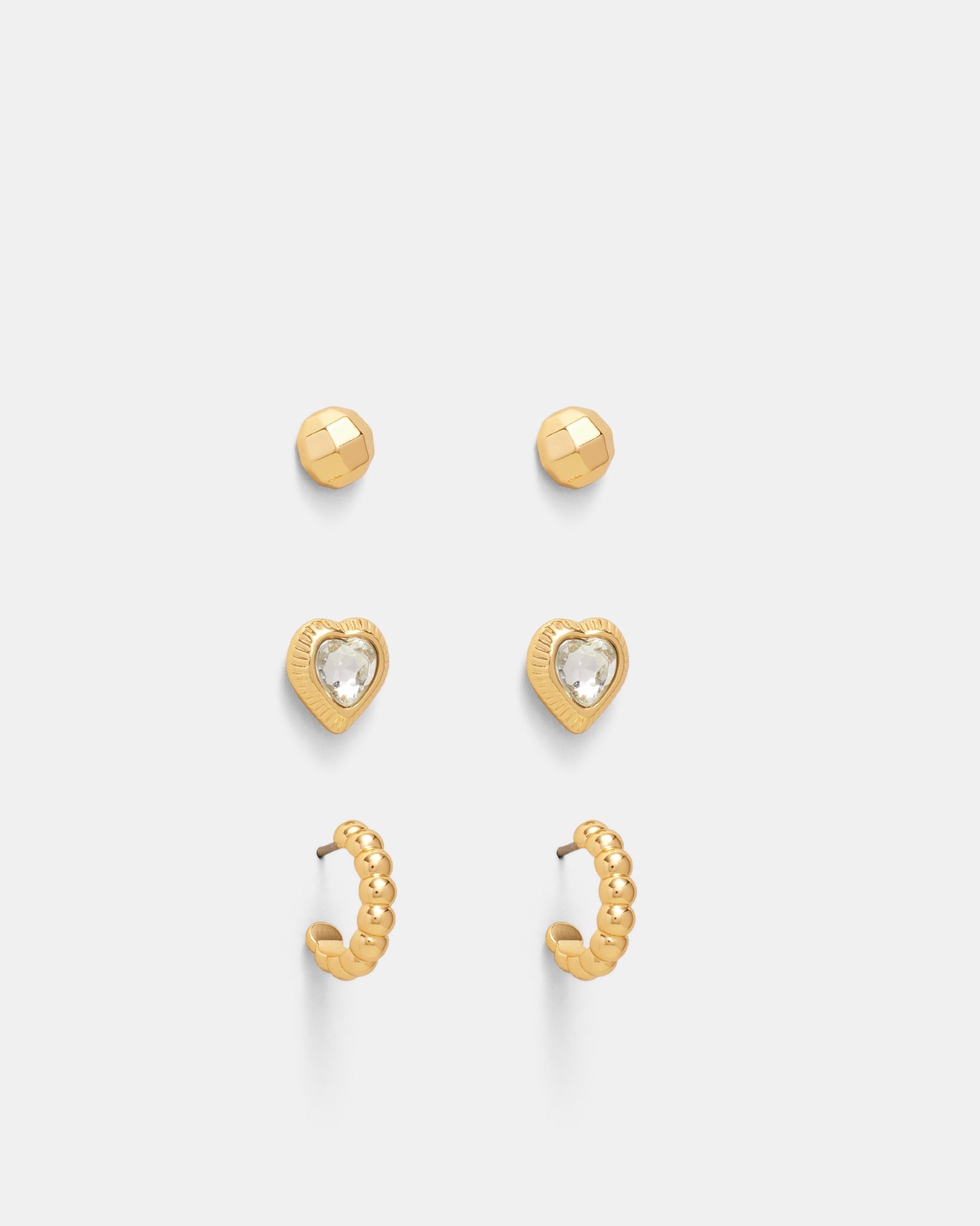 Discotheque Earrings Trio Set - Gold