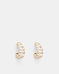 Chi Chi Jaguar Pave Enamel Hoop Earrings - White