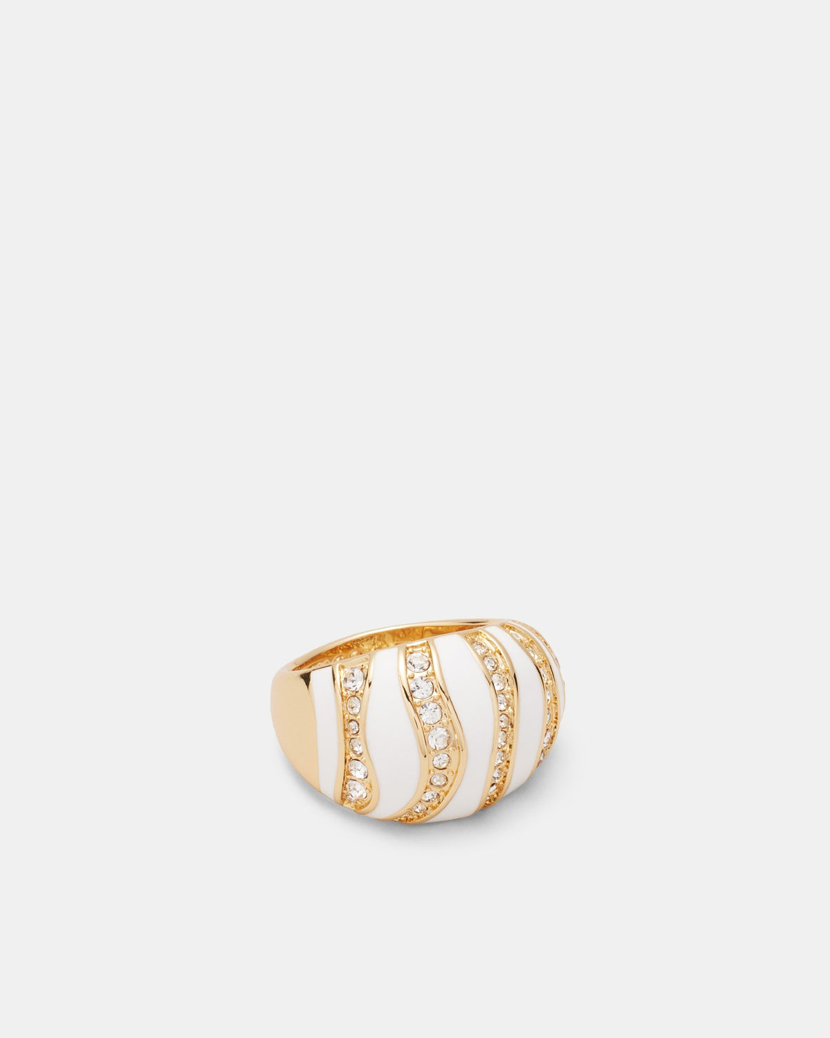 Chi Chi Jaguar Pave Enamel Ring - White