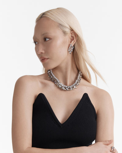 Love To Love You Crystal Necklace - Silver