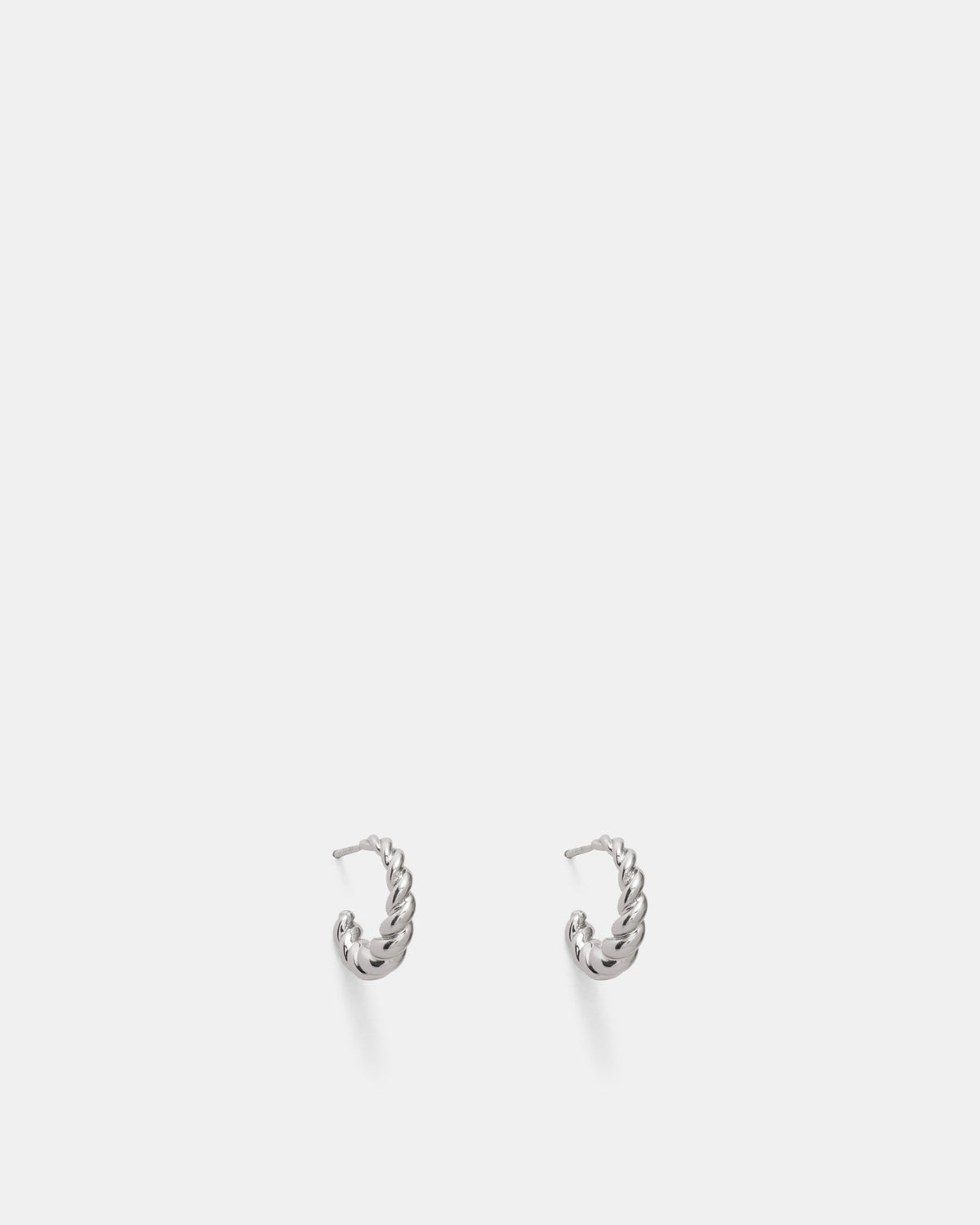 Croissant Hoop Earrings - Silver