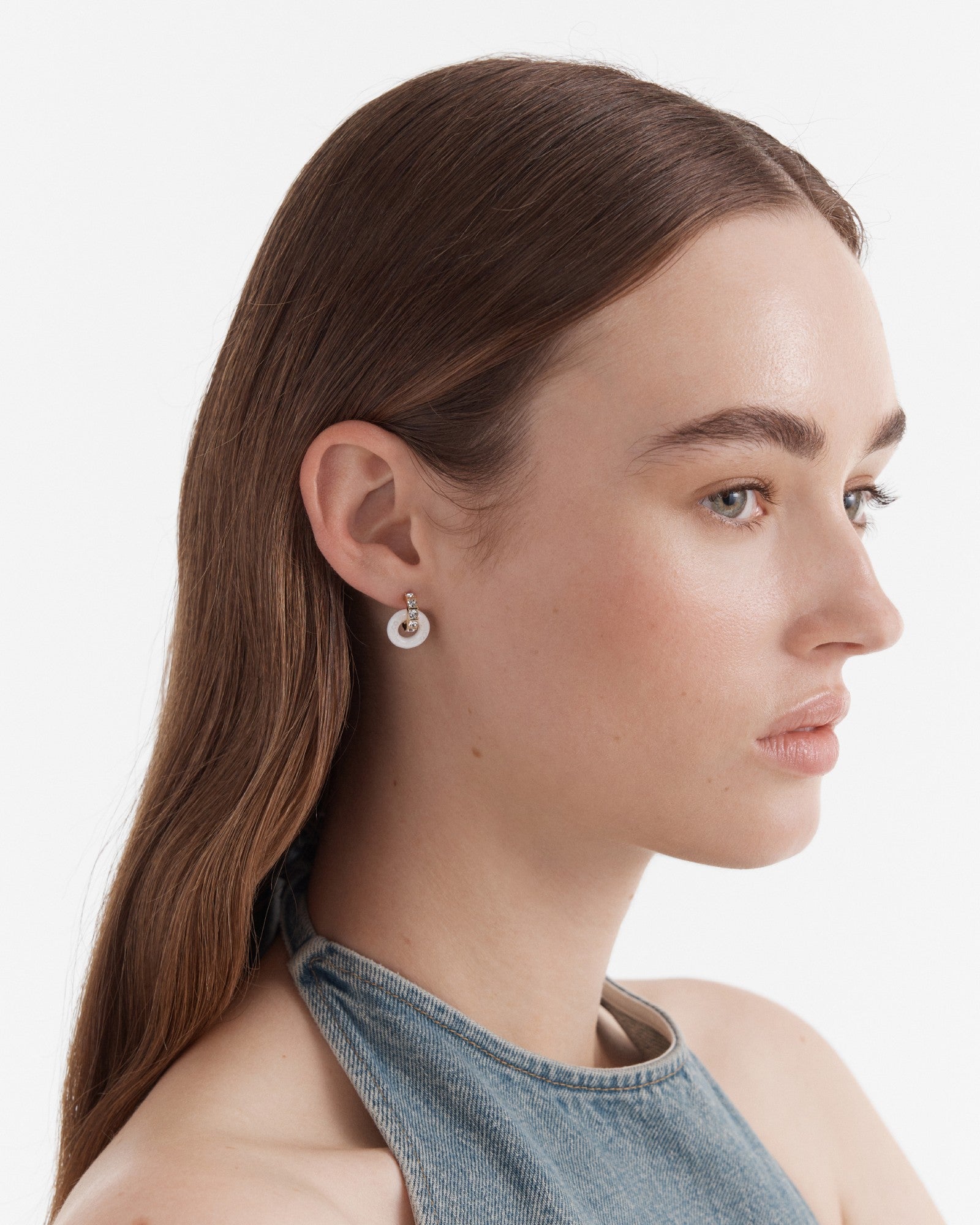 Circulate Stud Earrings - White