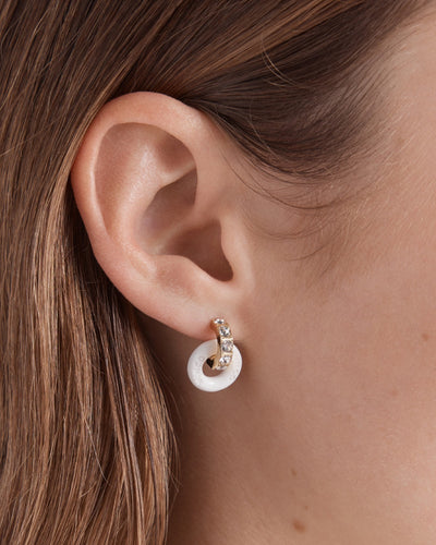 Circulate Stud Earrings - White