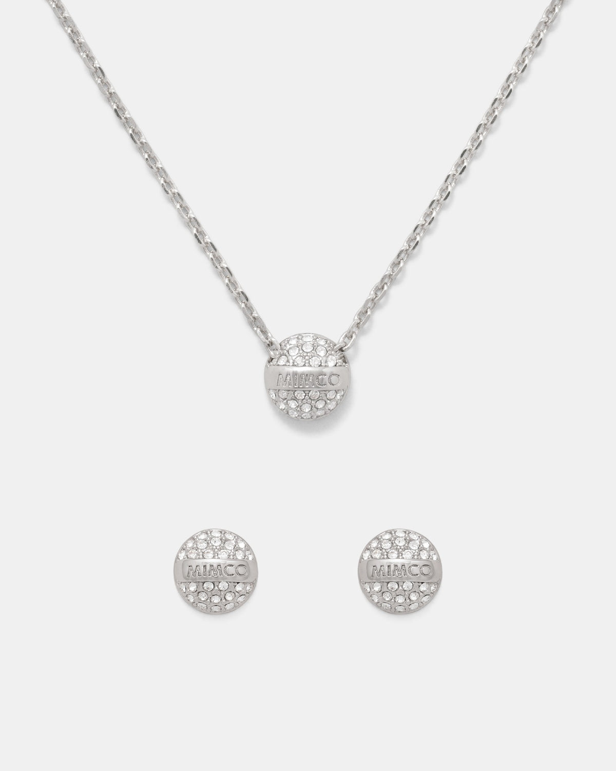 Illumine Earrings And Necklace Set - Silver