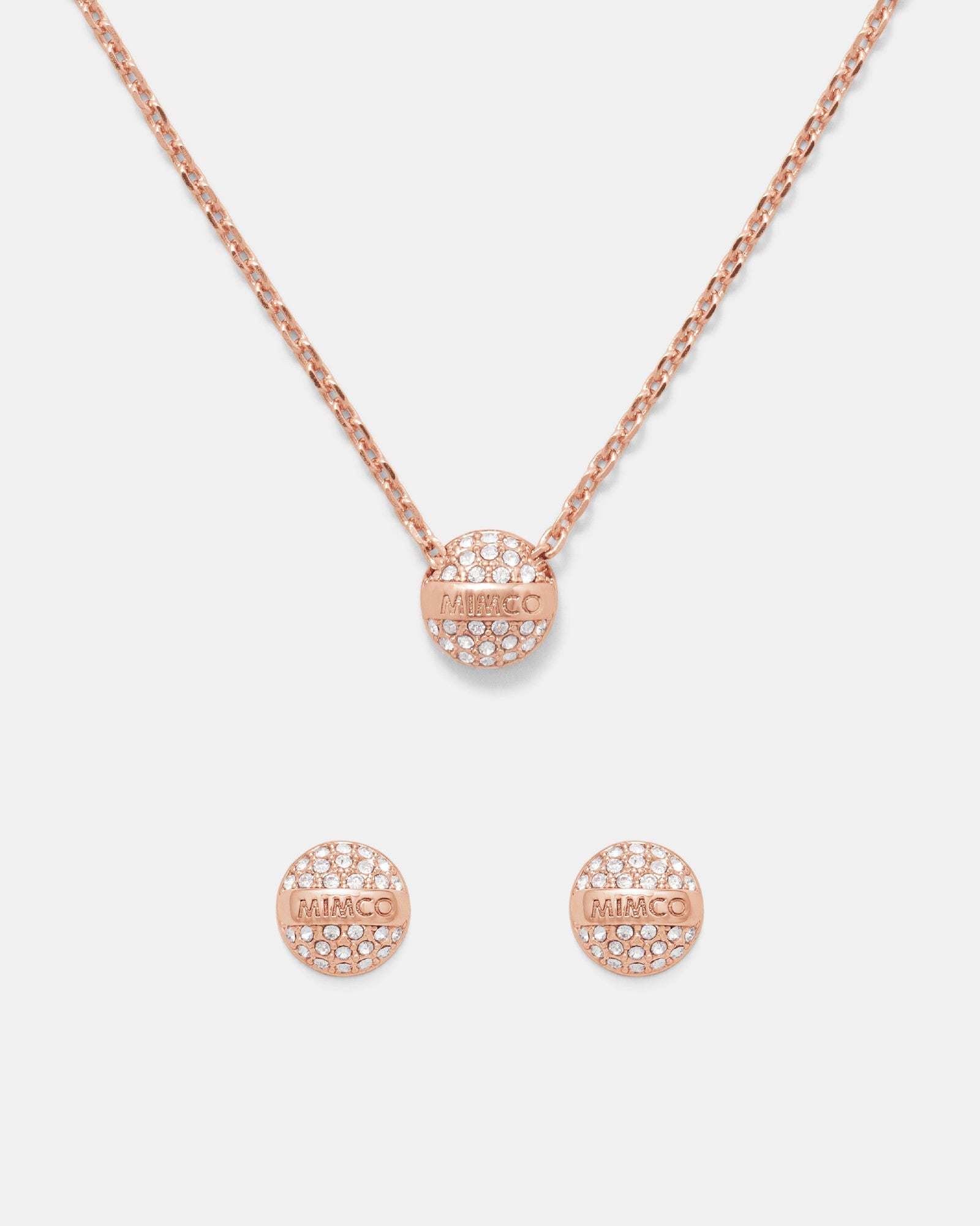 Illumine Earrings And Necklace Set - Rose Gold