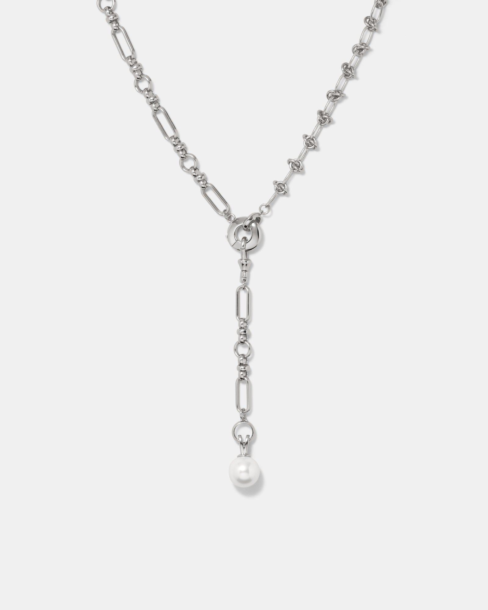 Outro Multi Wear Pearl Necklace - Silver