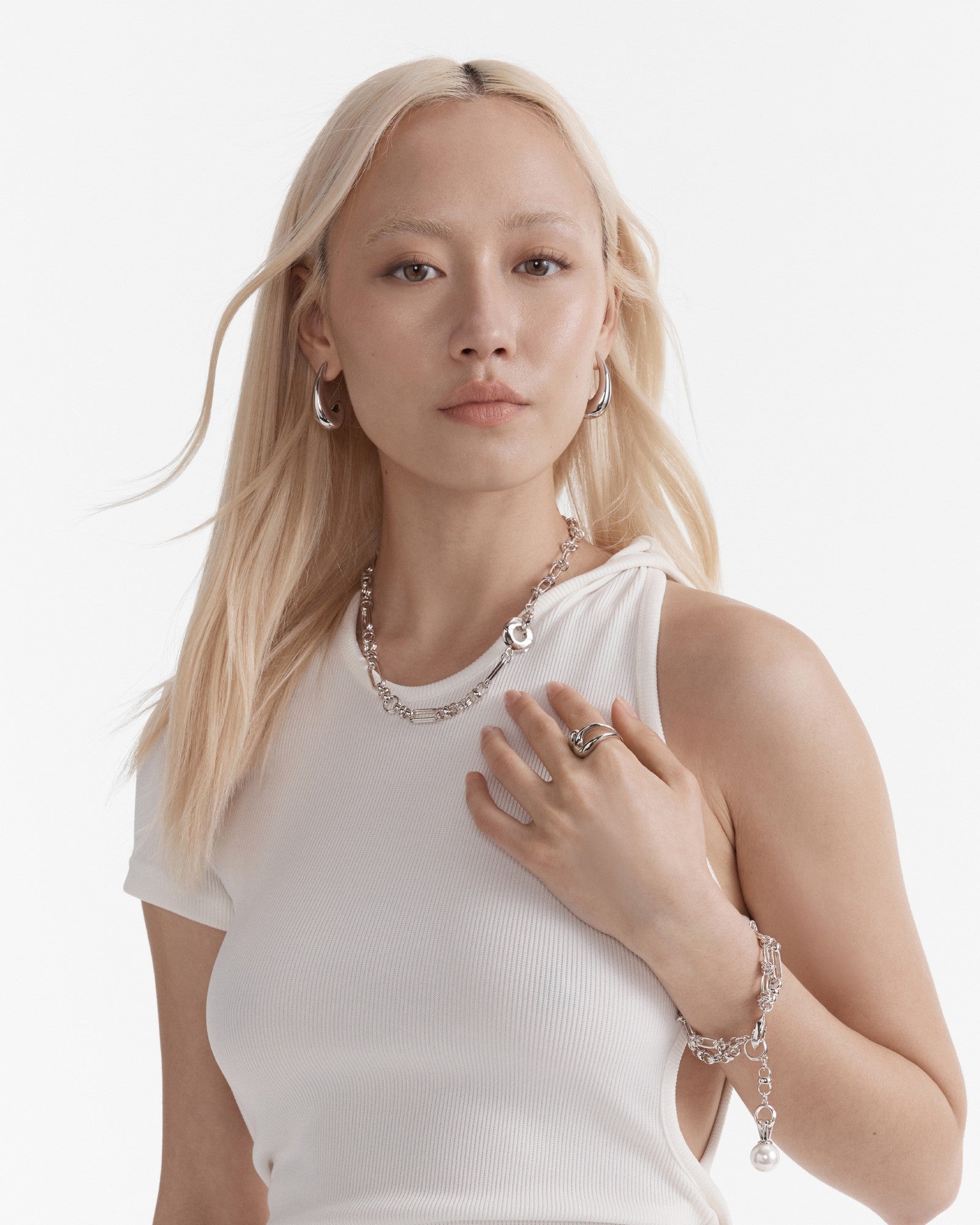 Outro Multi Wear Pearl Necklace - Silver