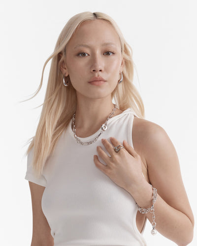 Outro Multi Wear Pearl Necklace - Silver