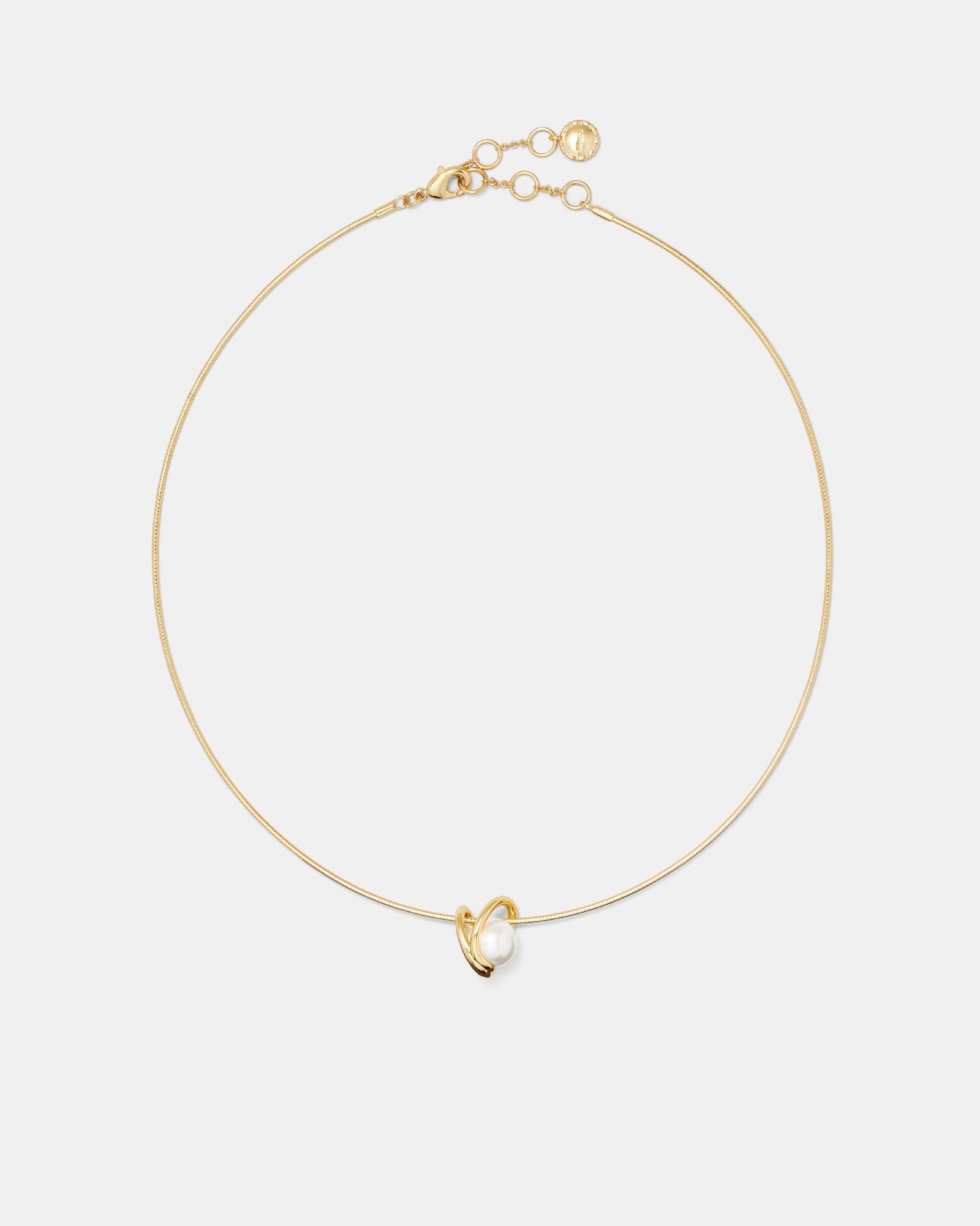 Cadence Pearl Omega Choker Necklace - Gold