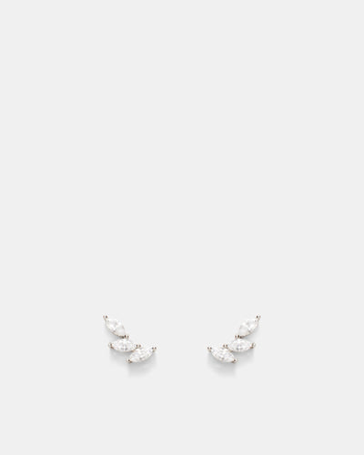 Quill Cluster Stud Earrings - Silver