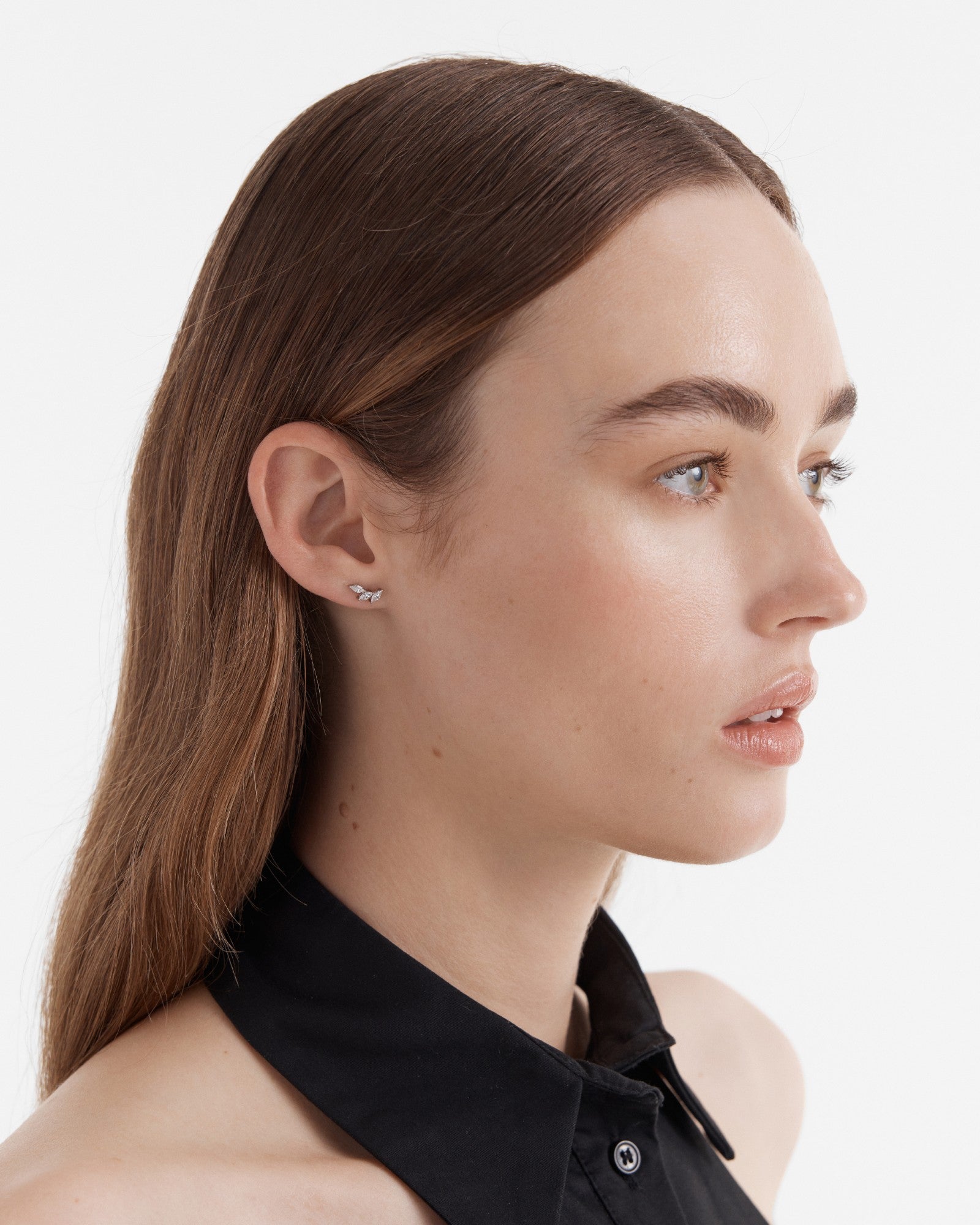 Quill Cluster Stud Earrings - Silver