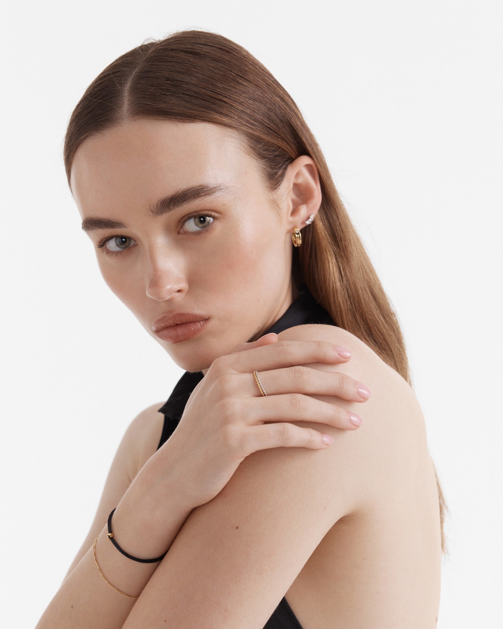 Quill Cluster Stud Earrings - Silver