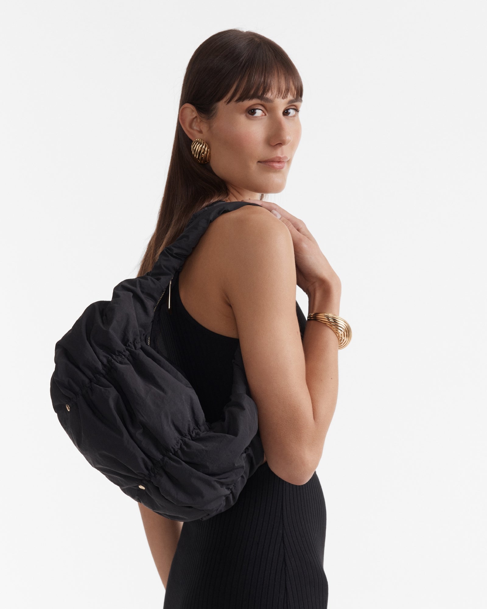 Solace Crescent Shoulder Bag - Black