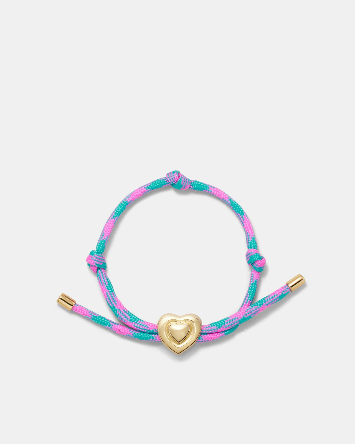 Bondi Heart Cord Bracelet - Disco Pink