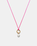 Kaia Pearl Cord Necklace - Disco Pink