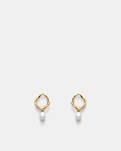 Kaia Pearl Stud Earrings - Gold