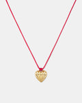 Bondi Heart Cord Necklace - Red